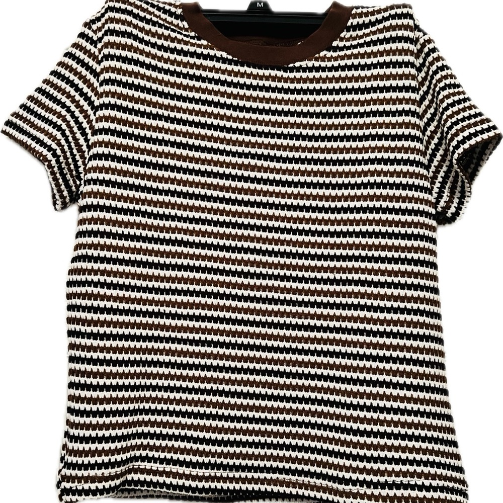 Brown, black and white shirt for sale.